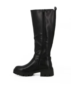 MISS GLOBO - Stivale nero con gambale elasticizzato e zip laterale, tacco 5cm
