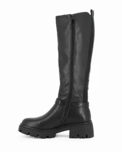 MISS GLOBO - Stivale nero con gambale elasticizzato e zip laterale, tacco 5cm