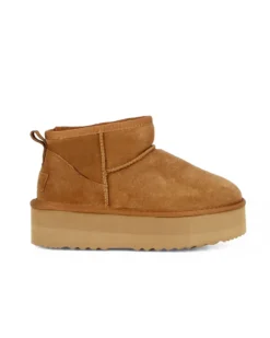 MISS GLOBO - Stivaletto camel in VERA PELLE con pelliccia interna