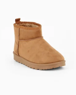 MISS GLOBO - Stivaletto camel scamosciato con pelliccia interna