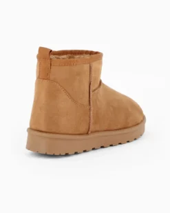 MISS GLOBO - Stivaletto camel scamosciato con pelliccia interna