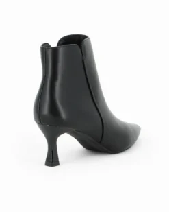 MISS GLOBO - Tronchetto nero a punta con zip laterale, tacco 6CM