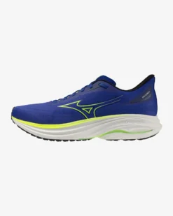 MIZUNO - SCARPA DA RUNNING WAVE ULTIMA 17 BLU  CON DETTAGLI VERDI E  GIALLO FLUO DA UOMO, J1GC2618_01