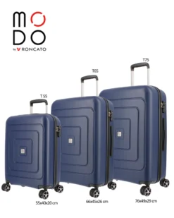 MODO BY RONCATO - TROLLEY ABS BLU 4 RUOTE CON COMBINAZIONE TSA