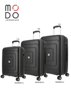 MODO BY RONCATO - TROLLEY ABS NERO 4 RUOTE CON COMBINAZIONE TSA