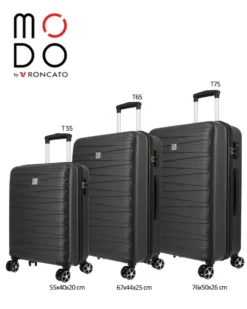 MODO BY RONCATO - TROLLEY ABS NERO 4 RUOTE CON COMBINAZIONE TSA