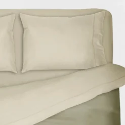 MORFEO - Completo letto DUE PIAZZE tinta unita sabbia