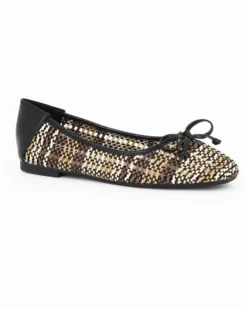 MY JEWELS - Ballerina nera intrecciata con fiocco
