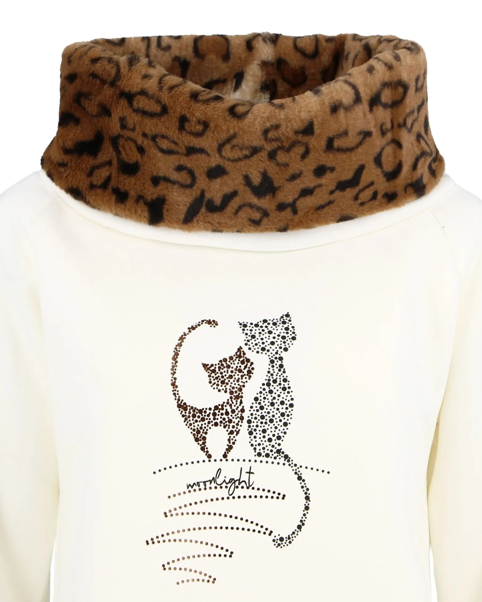 MY JEWELS - DONNA FELPA CON ZIP E CAPPUCCIO GATTI