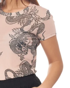 MY JEWELS - DONNA TSHIRT MANICA CORTA RETE STAMPA