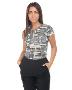 MY JEWELS - DONNA TSHIRT MANICA CORTA RETE STAMPA
