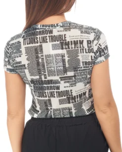 MY JEWELS - DONNA TSHIRT MANICA CORTA RETE STAMPA