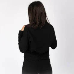MY JEWELS - FELPA DONNA GIROCOLLO NERO CON DUE ZIP