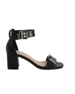 MY JEWELS - Sandalo nero con doppia fibbia, tacco 6CM
