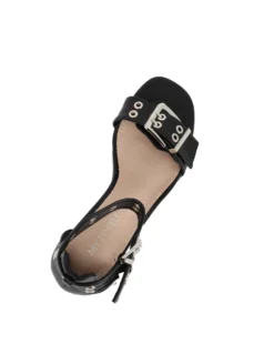 MY JEWELS - Sandalo nero con doppia fibbia, tacco 6CM