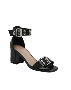 MY JEWELS - Sandalo nero con doppia fibbia, tacco 6CM