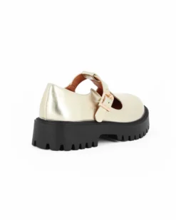 MY JEWELS - Scarpa oro senza lacci due buchi, 4CM