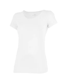 MY JEWELS - T-shirt girocollo bianca in filato di bamboo