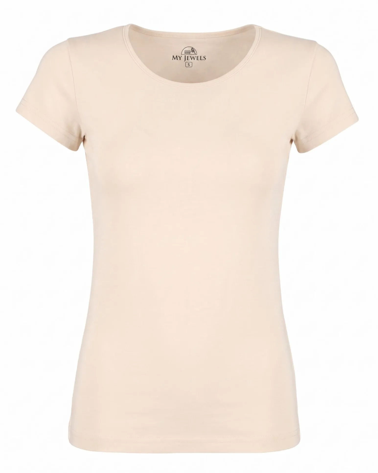 MY JEWELS - Tshirt mezza manica con scollo a girocollo BAMBOO beige