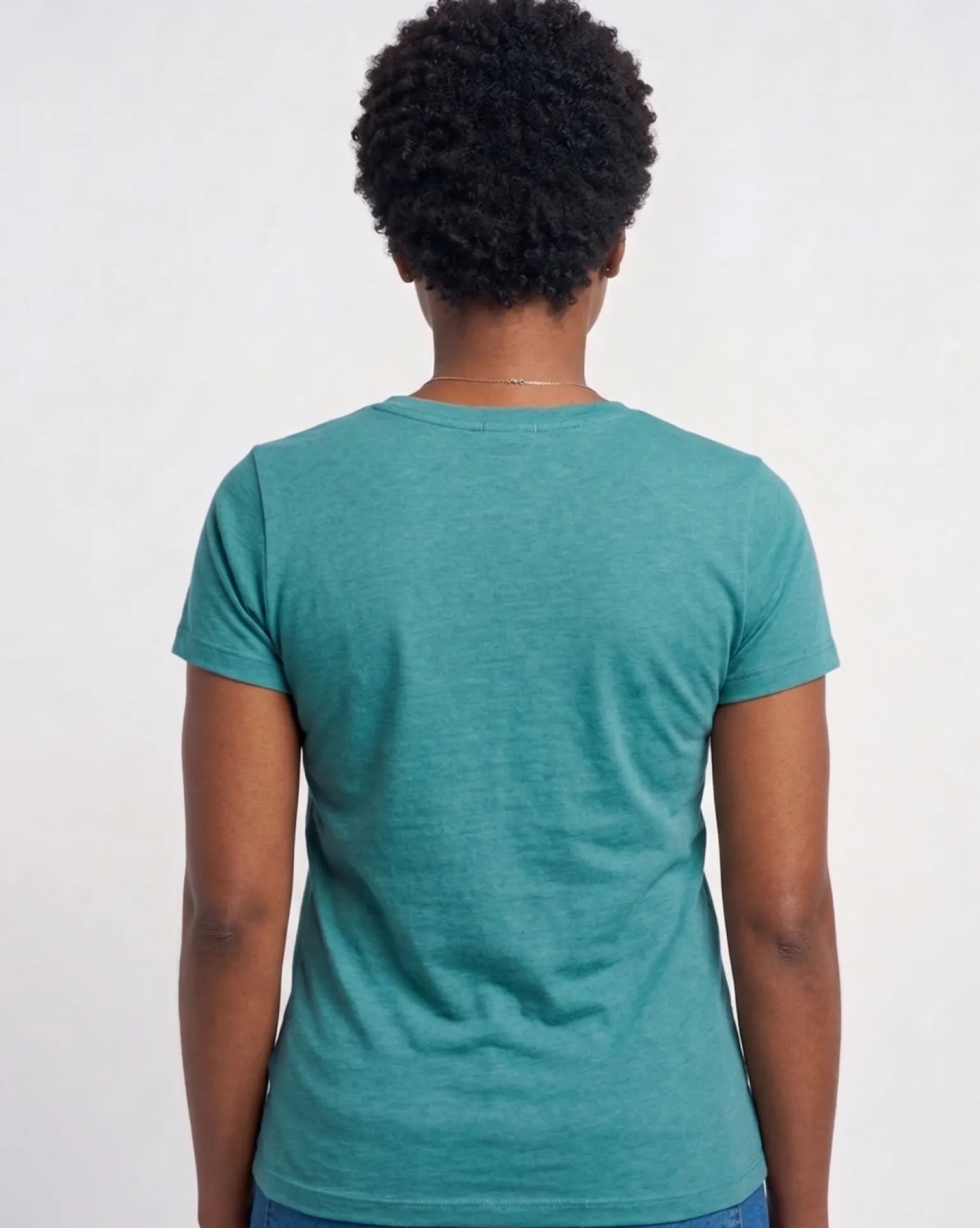 MY JEWELS - Tshirt mezza manica con scollo a V BAMBOO petrolio