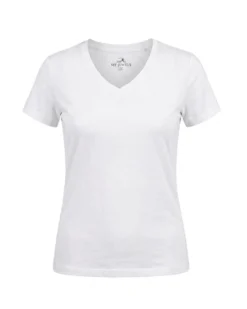 MY JEWELS - Tshirt mezza manica con scollo a V BAMBOO bianca