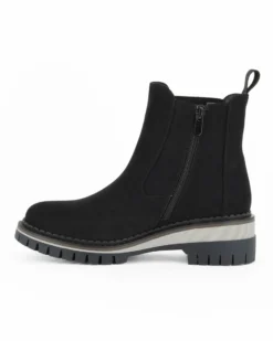 NARDINI - Beatles nero scamosciato con zip laterale, tacco 4,5CM