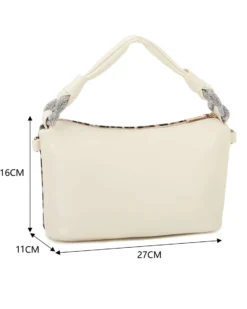 NARDINI - Borsa a mano maculata con nodo in strass sul manico e tracolla removibile