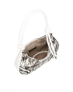 NARDINI - Borsa a spalla animalier con fibbie frontali, tracolla removibile