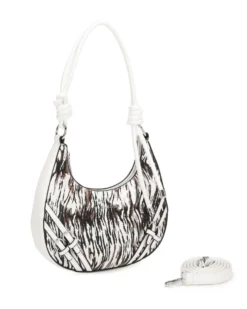 NARDINI - Borsa a spalla animalier con fibbie frontali, tracolla removibile
