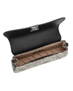 NARDINI - Borsa a spalla zebrata con patta e tracolla removibile