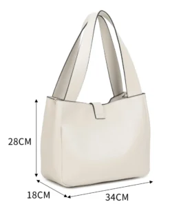 NARDINI - Borsa due manici naturale con pattina, tracolla removibile