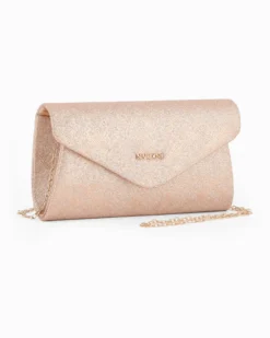 NARDINI - Borsa pochette oro rosa luminosa per cerimonia