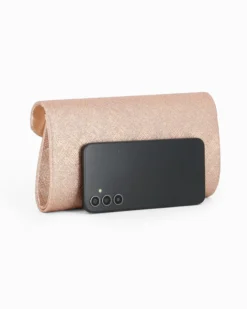 NARDINI - Borsa pochette oro rosa luminosa per cerimonia