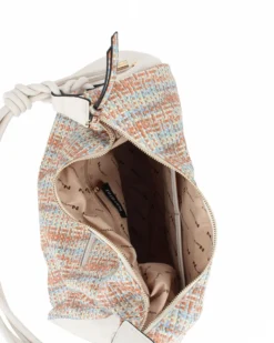 NARDINI - Borsa sacca multicolor effetto intreccio con tasca posteriore, tracolla removibile
