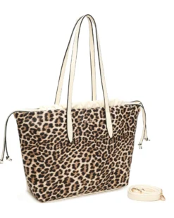 NARDINI - Borsa shopping maculata con coulisse, tracolla removibile