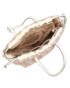 NARDINI - Borsa shopping multicolor effetto intreccio con coulisse, tracolla removibile