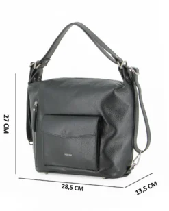 NARDINI - Borsa/Zaino nera con doppia tasca frontale e tasca posteriore