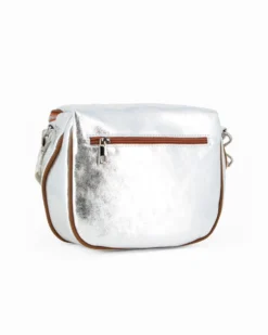 NARDINI - Marsupio argento da donna in VERA PELLE - MADE IN ITALY