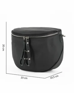 NARDINI - Marsupio nero da donna in VERA PELLE - MADE IN ITALY