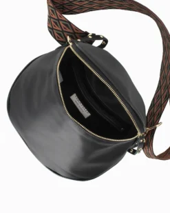 NARDINI - Marsupio nero da donna in VERA PELLE - MADE IN ITALY