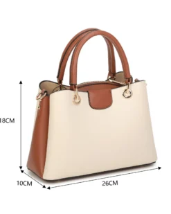 NARDINI - Minibag beige con tre scomparti principali, tracolla removibile