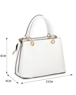 NARDINI - Minibag bianca con tre scomparti principali e catena con foulard, tracolla removibile