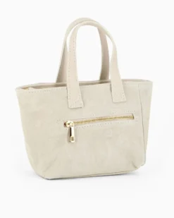 NARDINI - Minibag ghiaccio scamosciata in VERA PELLE con tasca posteriore, tracolla removibile - MADE IN ITALY