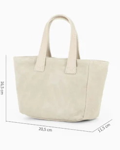NARDINI - Minibag ghiaccio scamosciata in VERA PELLE con tasca posteriore, tracolla removibile - MADE IN ITALY