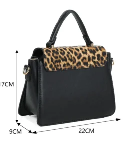 NARDINI - Minibag leopardata con patta e logo frontale, tracolla removibile