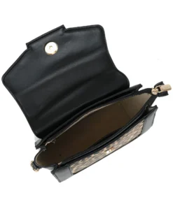 NARDINI - Minibag leopardata con patta e logo frontale, tracolla removibile