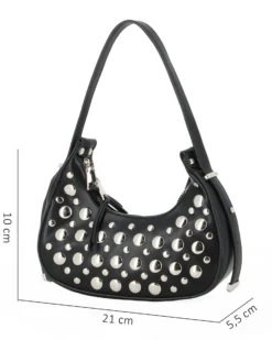 NARDINI - Minibag nera con borchie metalliche argentate