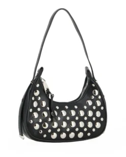 NARDINI - Minibag nera con borchie metalliche argentate