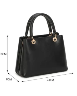NARDINI - Minibag nera con tre scomparti principali e catena con foulard, tracolla removibile