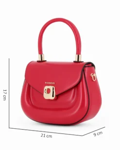 NARDINI - Minibag rossa un manico con patta e tracolla removibile